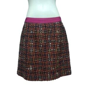 Boden Limited Edition Lined Tweed Skirt with Contrasting Waistband, Size 8‎